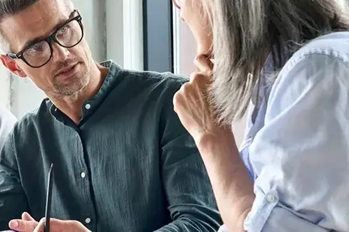 coaching session, female working with a colleague